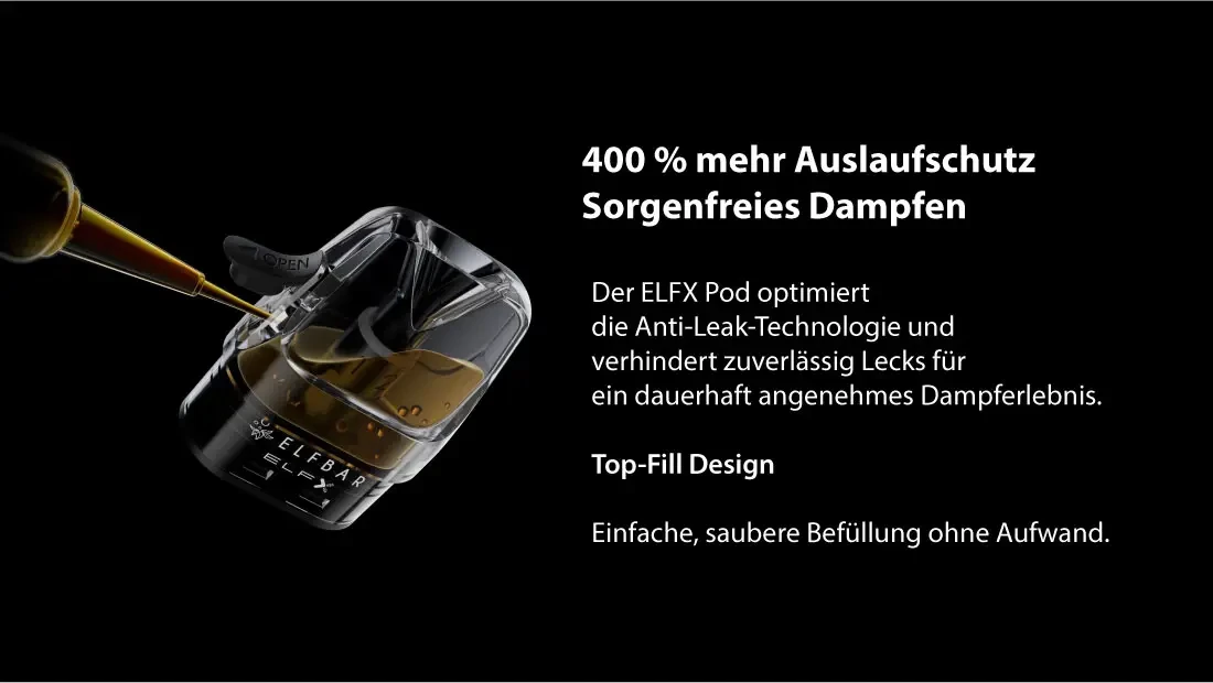 Elfx Pods von oben Auffüllen
