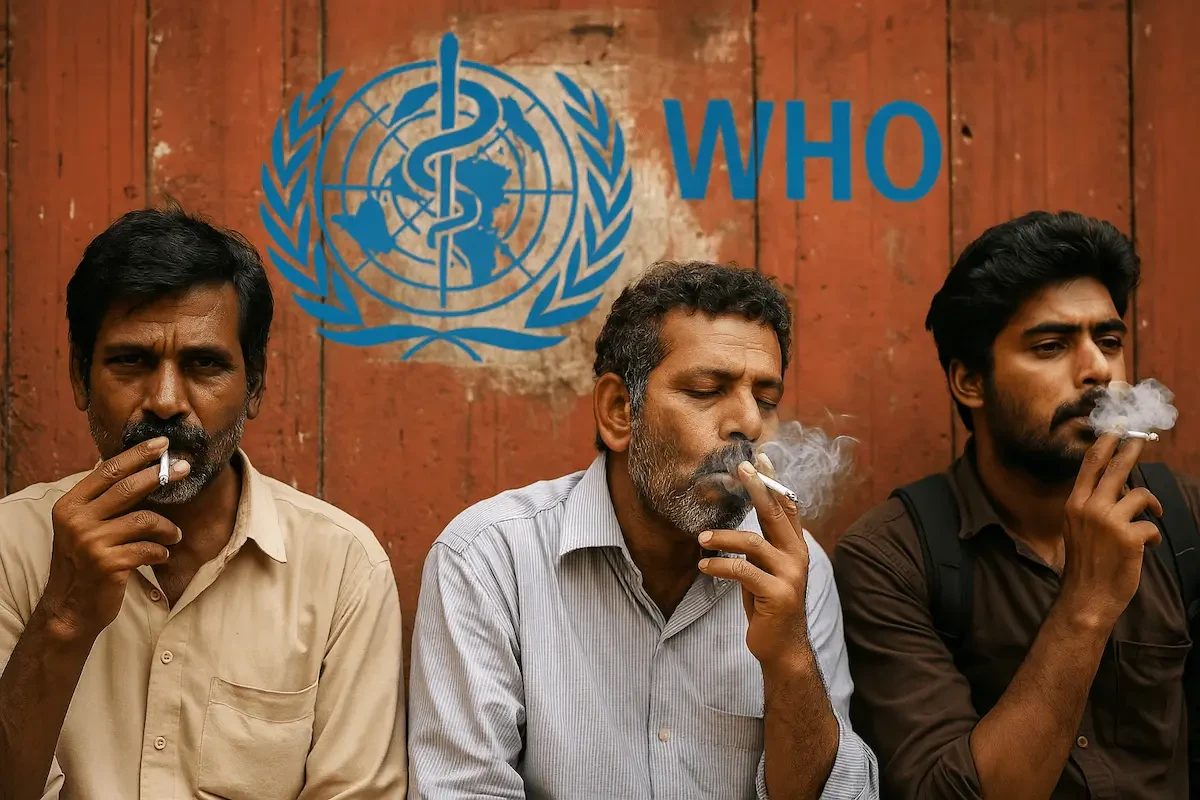 Rauchende Menschen in Indien