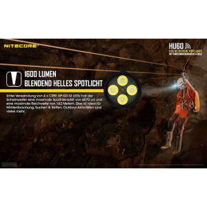 NiteCore HU60 Stirnlampe ohne Akku